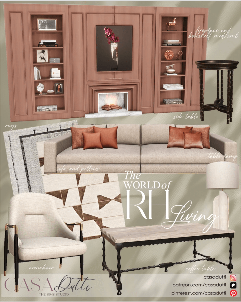Набор для гостиной RH Living Room Sims 4